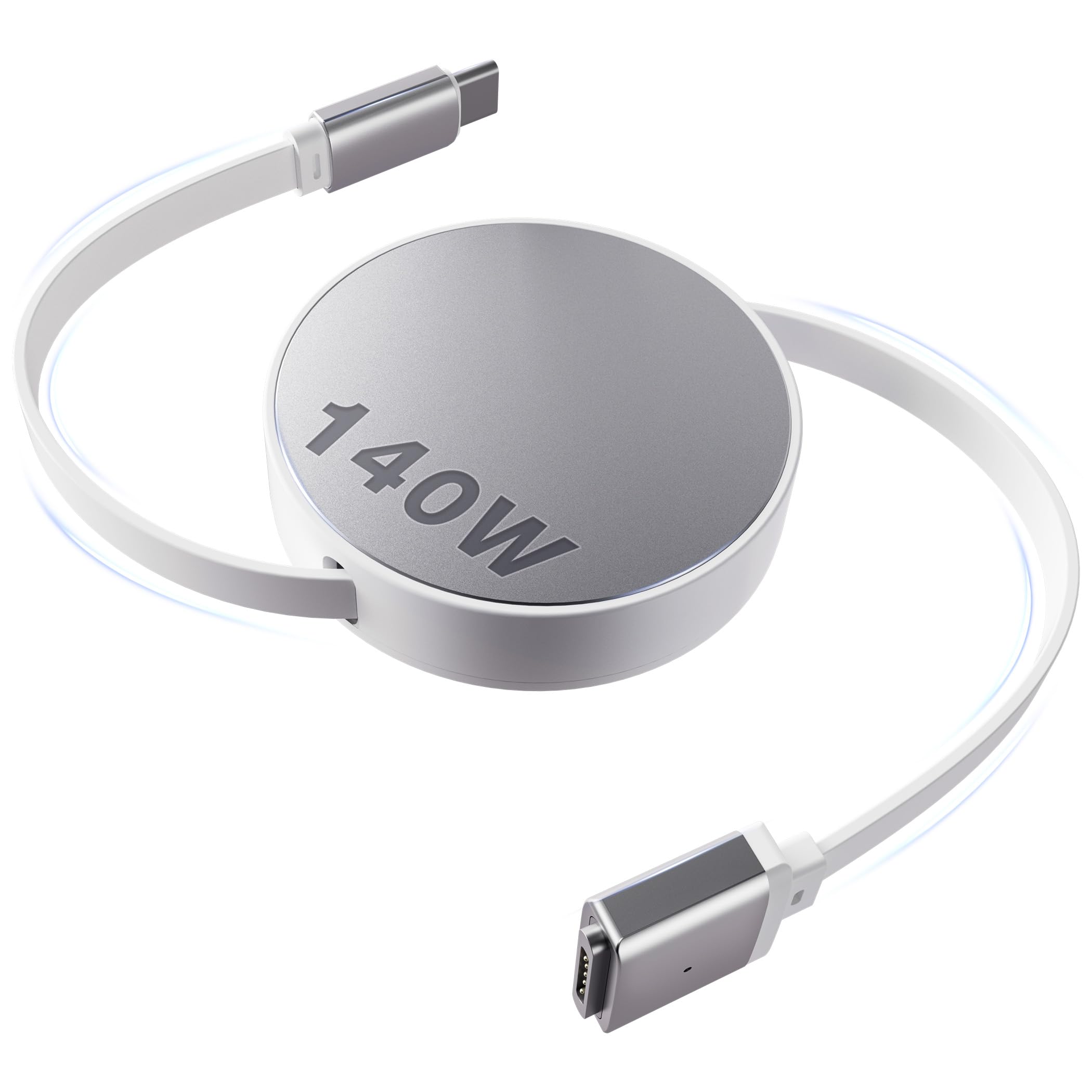 Hugener Magnetic 3 Retractable Cable USB-C 5.4FT for M4/M3/M2 MacBook Air & Pro Charger, 140W Safe 3 Cable for MacBook Air (13