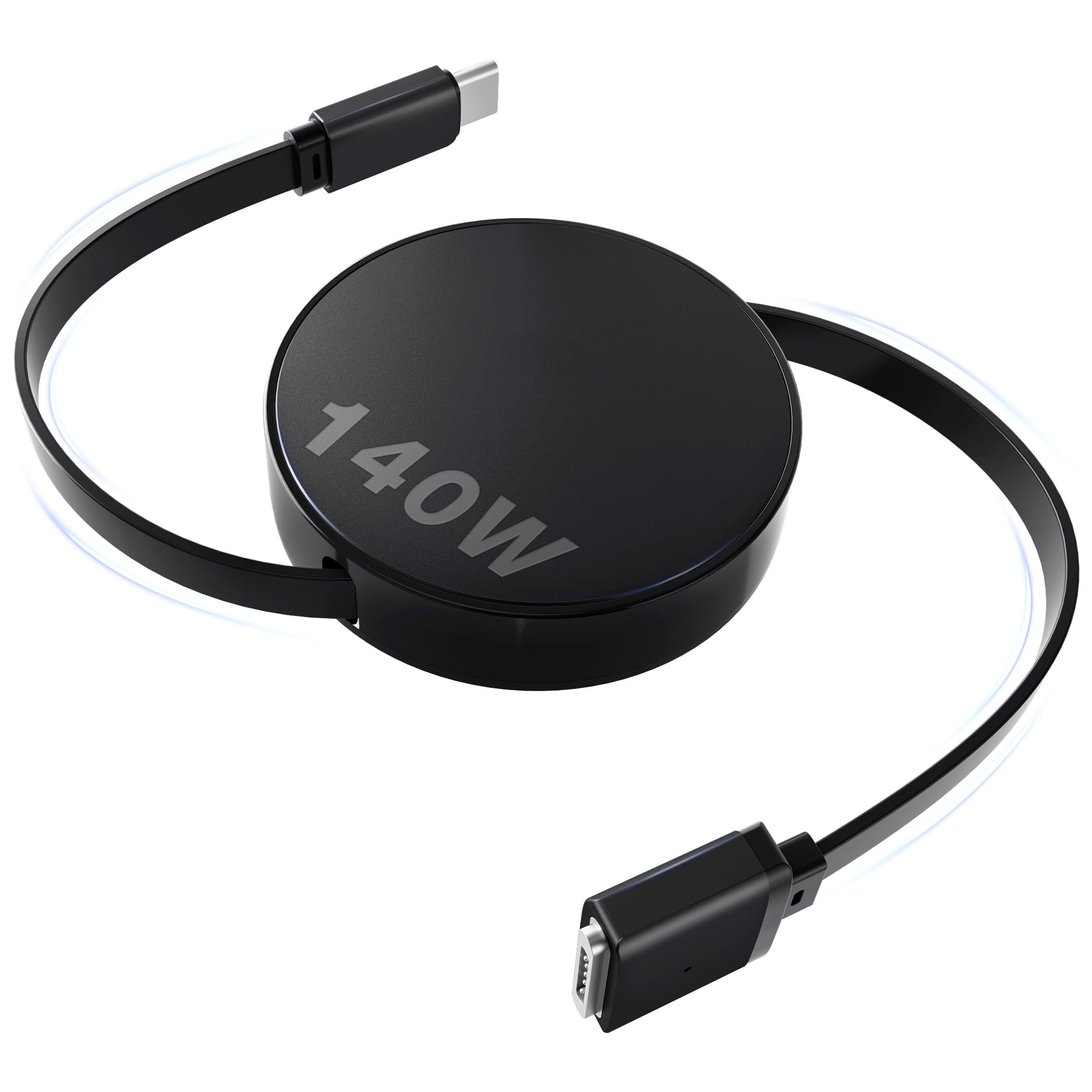 Hugener Magnetic 3 Retractable Cable USB-C 5.4FT for M4/M3/M2 MacBook Air & Pro Charger, 140W Safe 3 Cable for MacBook Air (13