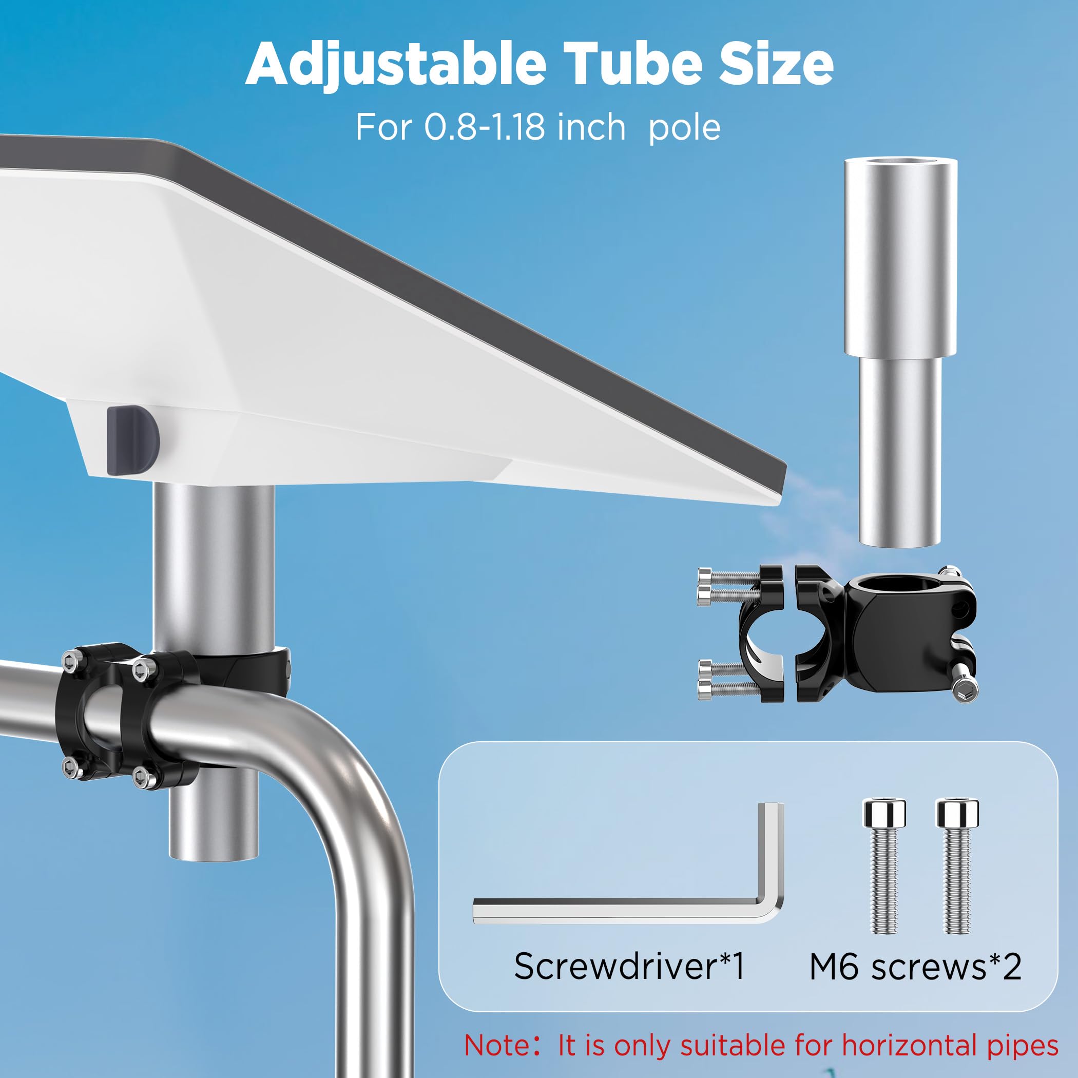 Hugener Starlink Mini Mount for RV/ Pole/ Yacht/ Camper, Starlink RV Ladder Mount Pole Range 0.8-1.18 inch , Starlink Mounting Kit