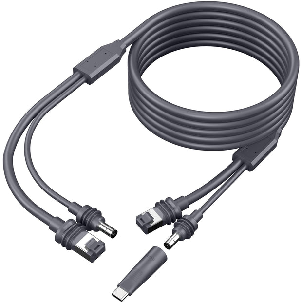 Hugener 2 in 1 Starlink Mini Cable 16.4FT/5M, DC/USB C Charging + Ethernet Cable, Replacement Starlink Mini Power Accessories