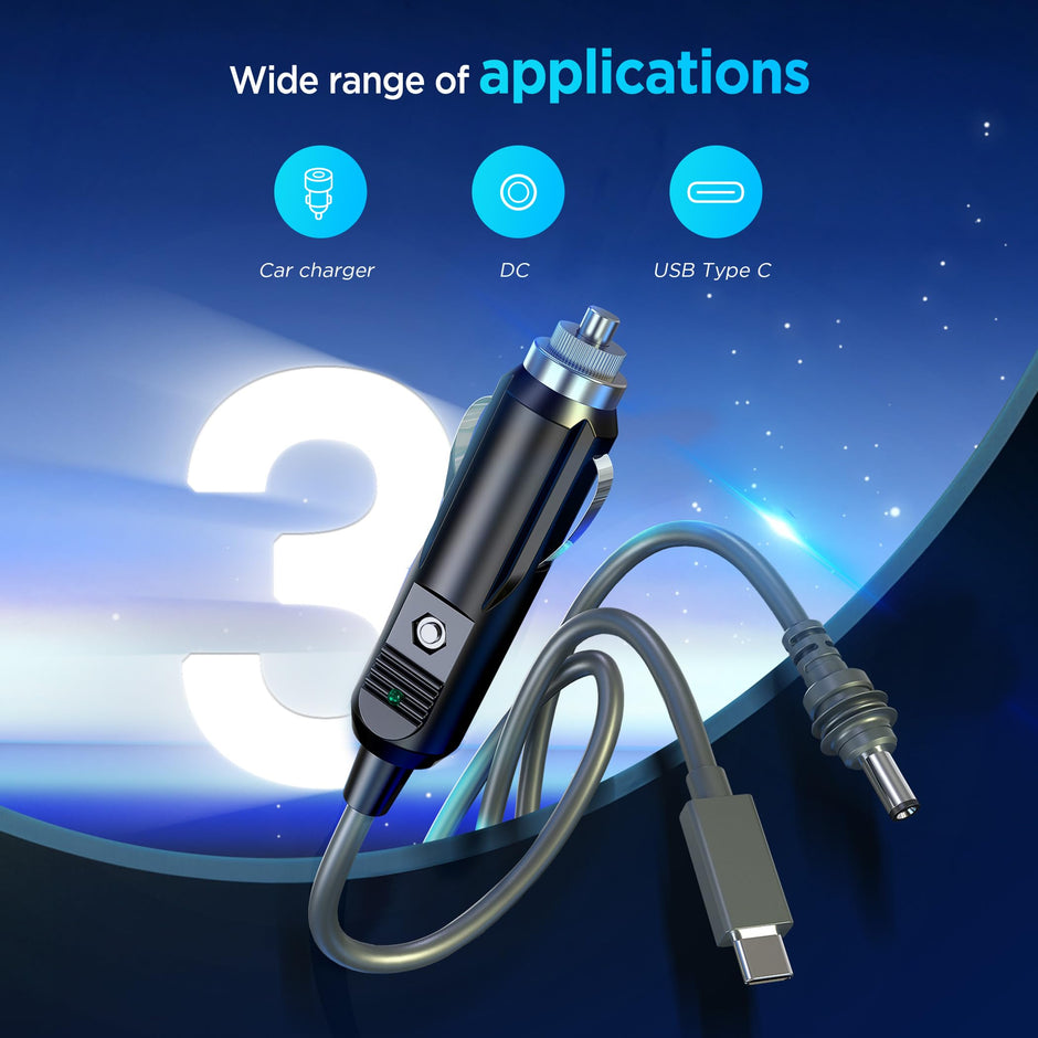 3 in 1 Starlink Mini Cable 16.4FT/ 5M, High-Speed USB C/Car Charger/DC to DC Replacement Cable for Starlink Mini Power, Waterproof Extension Power Accessories