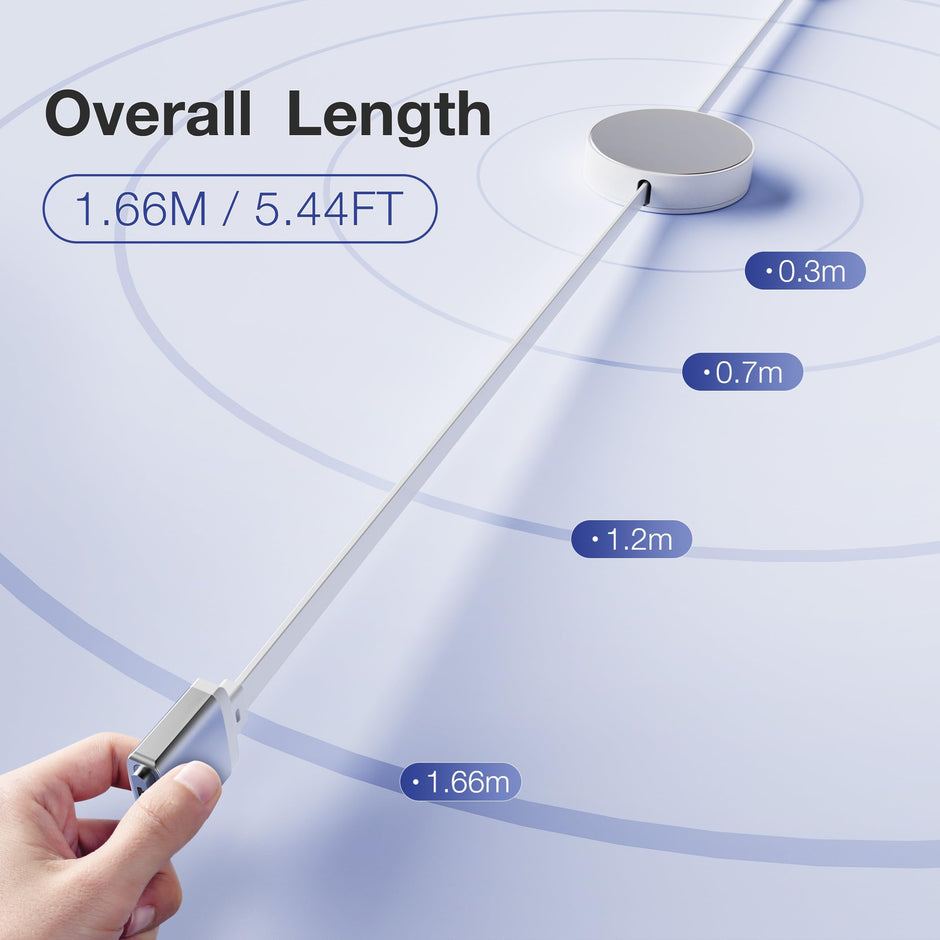 Hugener Magnetic 3 Retractable Cable USB-C 5.4FT for M4/M3/M2 MacBook Air & Pro Charger, 140W Safe 3 Cable for MacBook Air (13