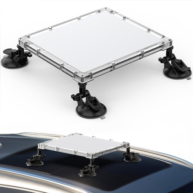 Hugener Starlink Mini Car Mount with Protective Cover, Weatherproof 2 in 1 Frame and Strong Suction Cups Anti-Vibration Kit, Hail Proof and UV-Resistant Mount for Camping, Traveling