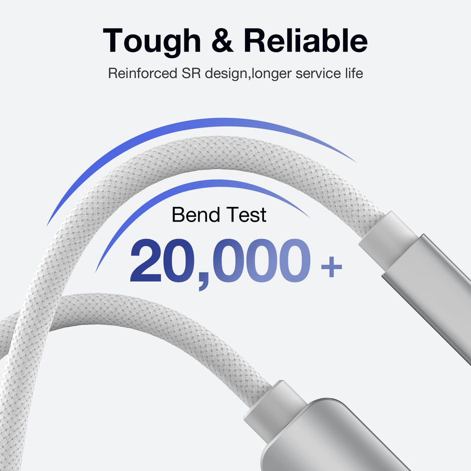 Hugener Magnetic 3 Rotating Cable USB-C 6.6FT Compatible with M4/M3 MacBook Air Pro Charger, 140W Magnetic Safe 3 Cable for MacBook Air (13