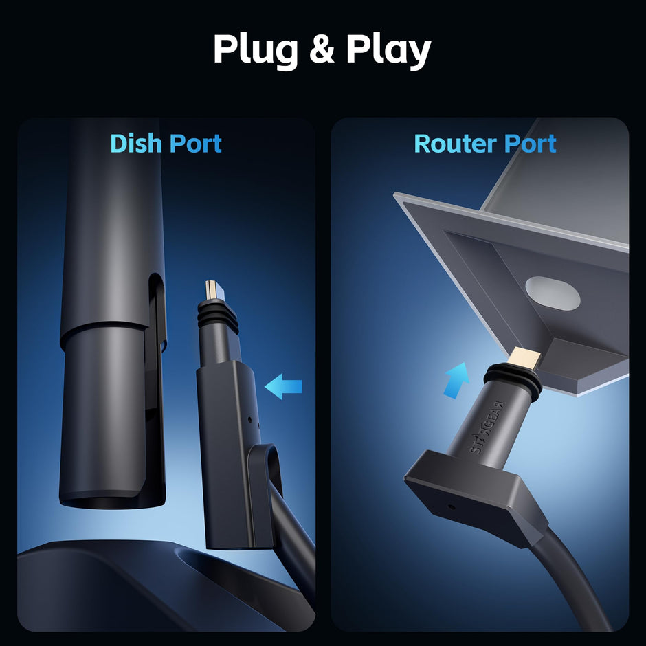 Hugener Starlink Gen 2 Cable 32.8 FT/ 10M for Starlink Actuated Gen 2/ V2, Replacement Extension Starlink Ethernet Cable Waterproof