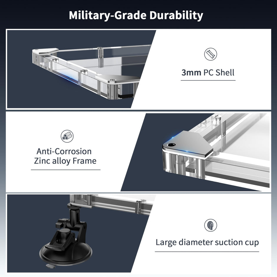 Hugener Starlink Mini Car Mount with Protective Cover, Weatherproof 2 in 1 Frame and Strong Suction Cups Anti-Vibration Kit, Hail Proof and UV-Resistant Mount for Camping, Traveling