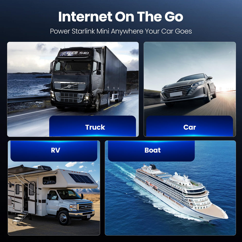 Hugener Starlink Mini Cable 10FT/3M, 3 Power Outputs Car Charger/USB C/USB A, DC Replacement Power Cable, Starlink Mini Accessories