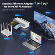 Multi Ports Starlink Gen 3/ Starlink Mini Ethernet Adapter for Wired External Network, 4 Ports Starlink Ethernet Adapter 1 to 4 [4 Devices Networked Simultaneously] - Up to 1 Gbps