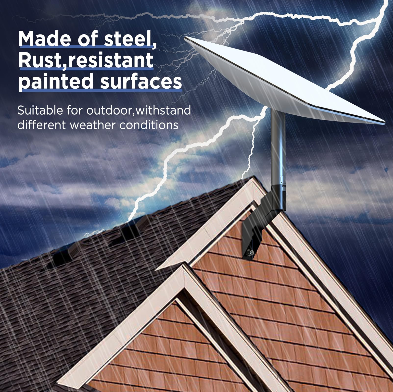 Hugener Starlink Short Wall Mount, Mounting Kit for Buildings with Short Eaves, Fit for Starlink Standard Actuated Gen 2 Dish and Starlink High Performance