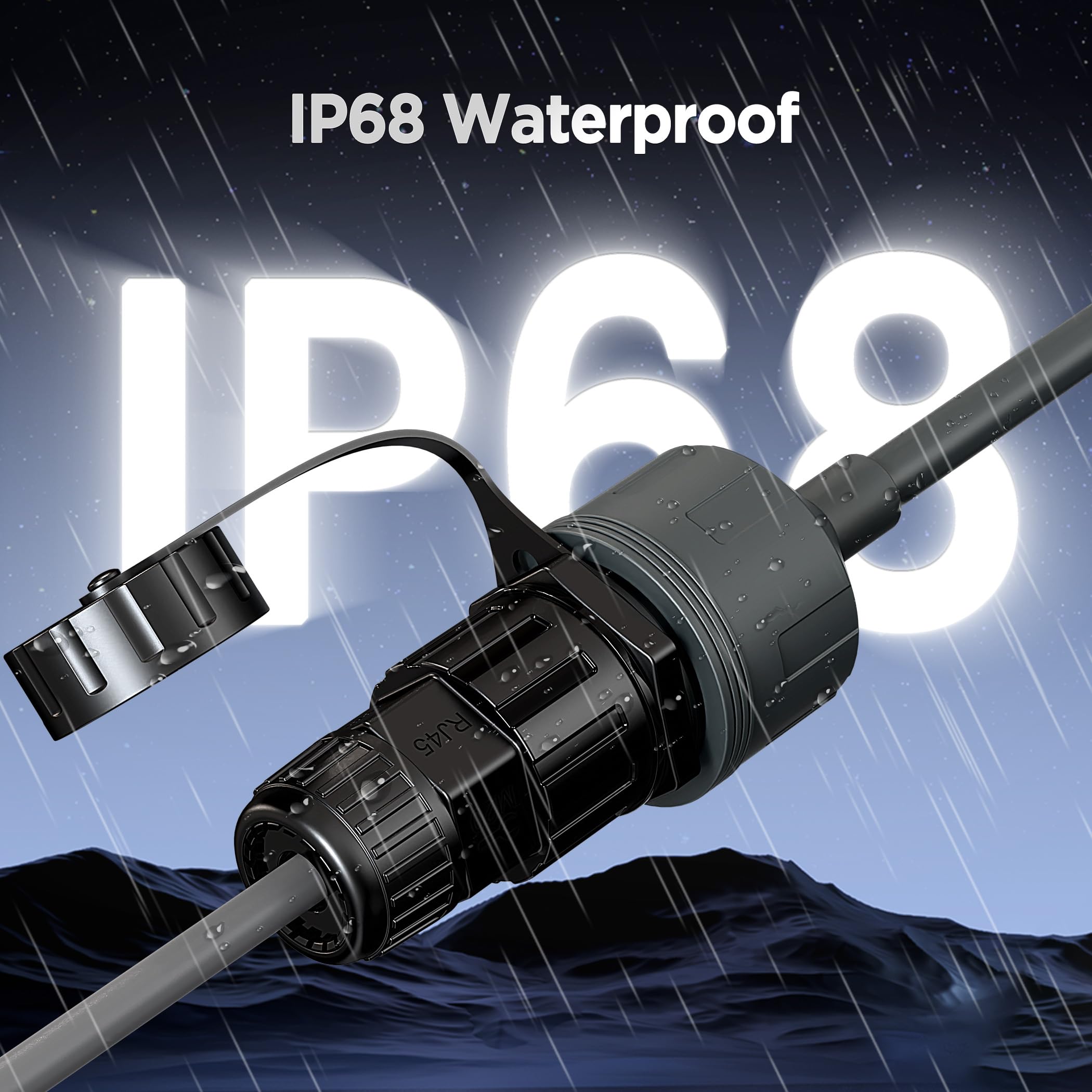 Hugener Starlink Gen 3/ Mini Ethernet Adapter, Easy Install Waterproof Starlink Cable RJ45 Female Connectors for Wired External Network