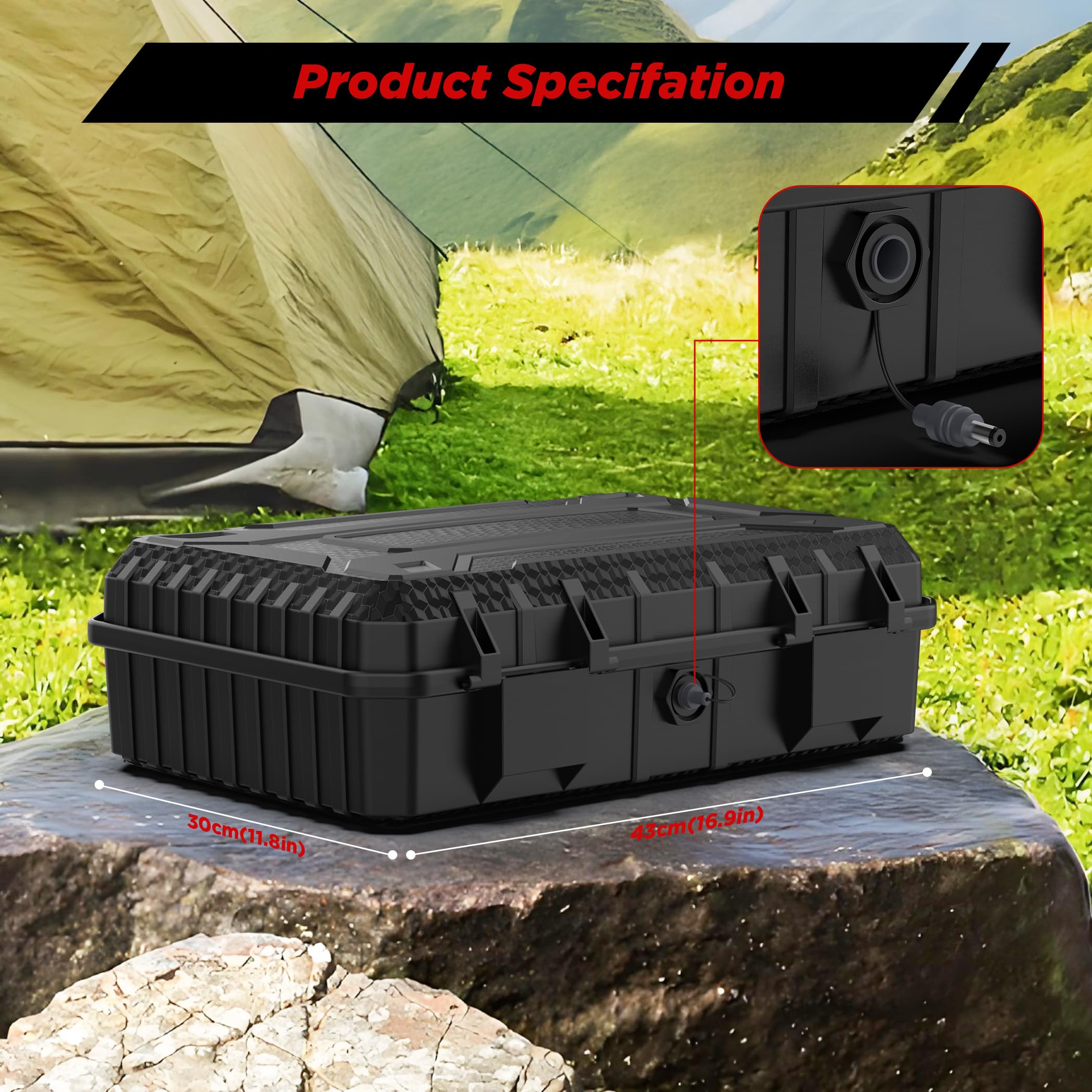 Hugener Shockproof Hard Case for Starlink Mini, Unpacking charging - External DC Port, EVA Portable Starlink Case for Travel, Camping