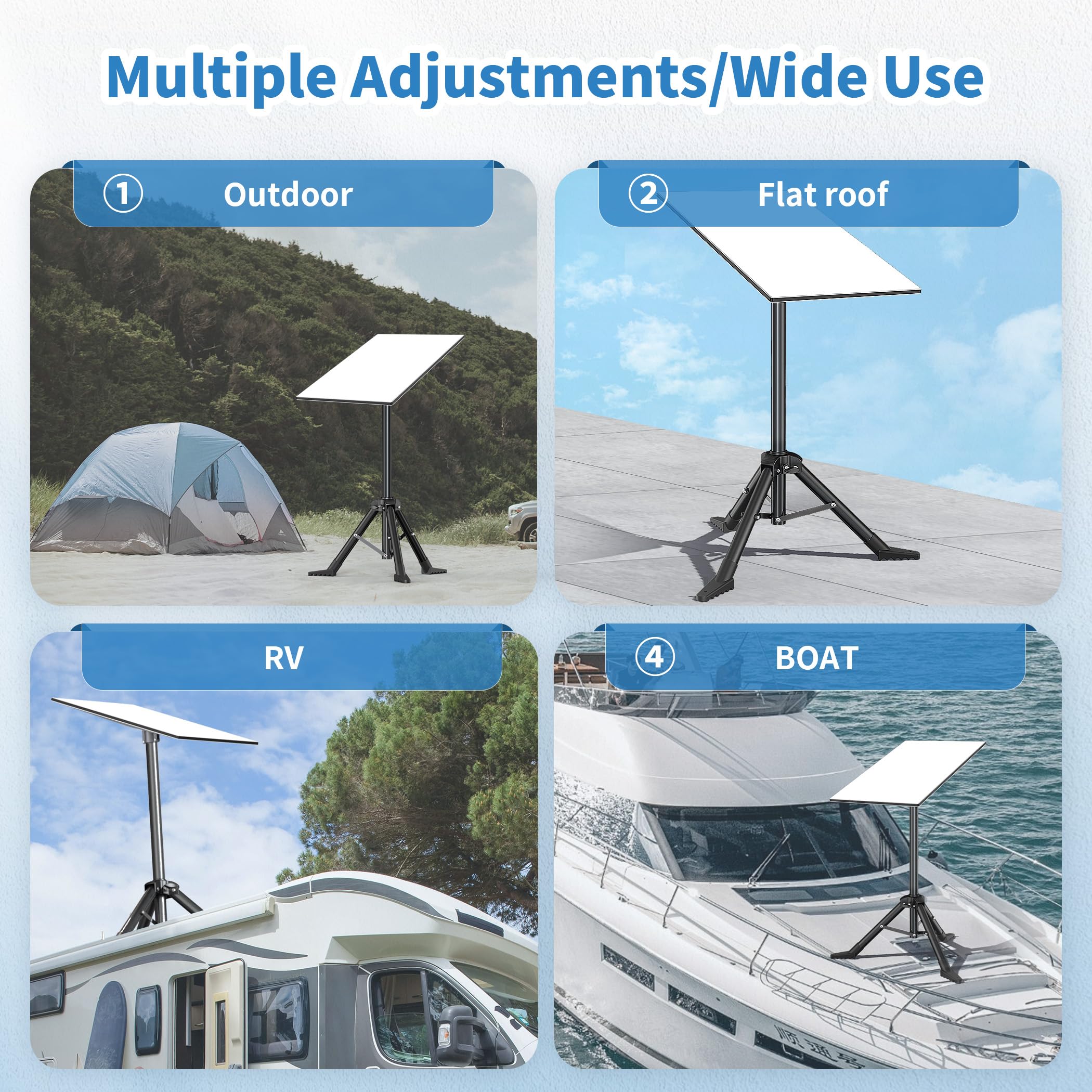 Starlink Gen 3/ Starlink Mini Tripod Stand with Pipe Adapter, Outdoor Portable Starlink Mounting Kit for Camping and RV Travel