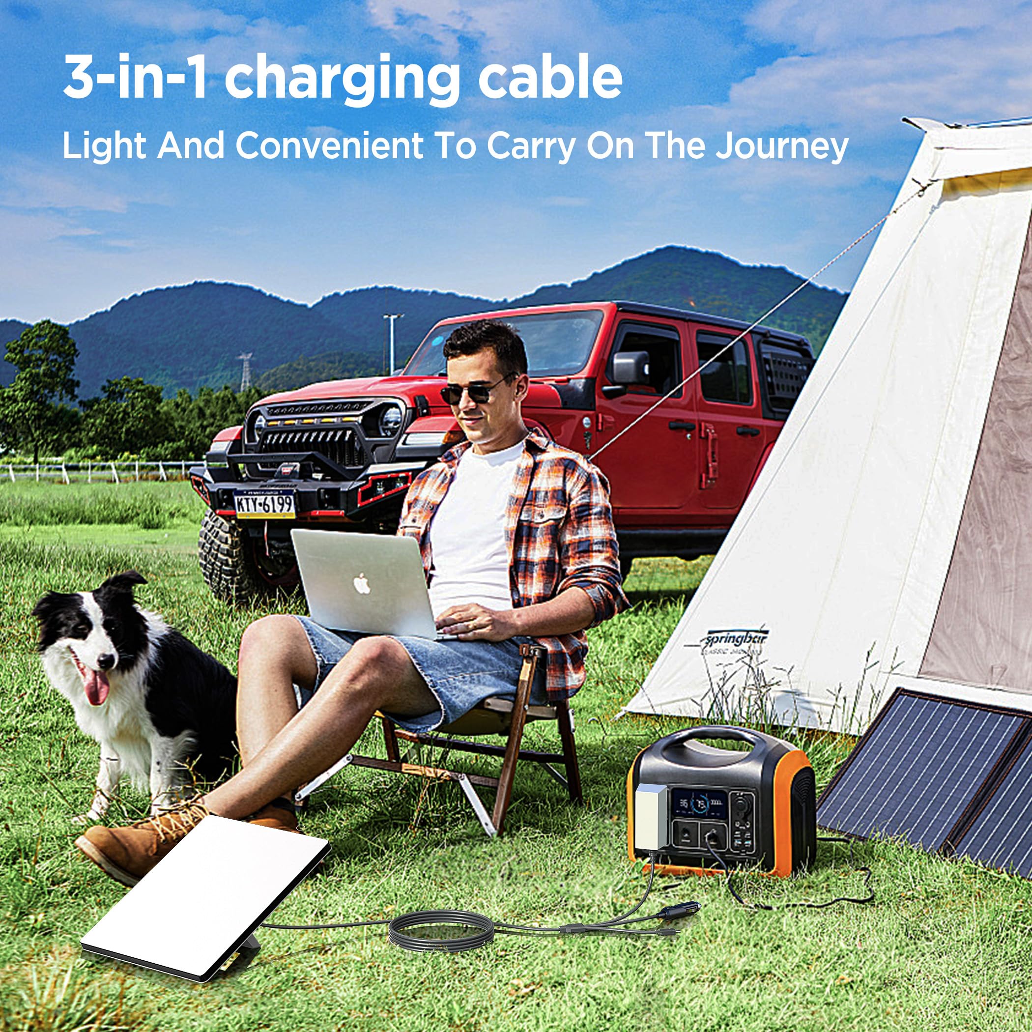 Hugener 3 in 1 Starlink Mini Cable 10FT/ 3M, High-Speed USB C/Car Charger/DC to DC Replacement Cable for Starlink Mini Power, Waterproof Extension Power Cable Accessories