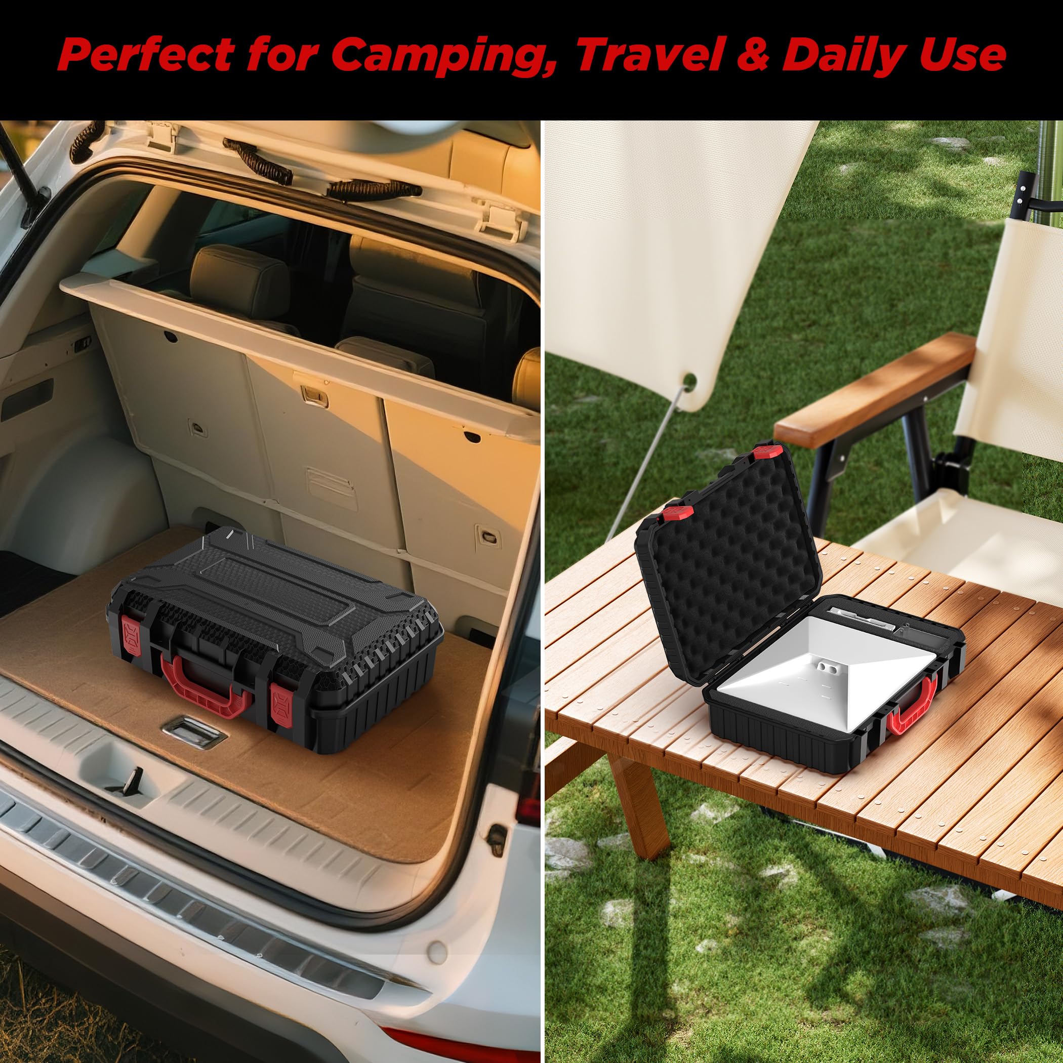 Hugener Shockproof Hard Case for Starlink Mini, Unpacking charging - External DC Port, EVA Portable Starlink Case for Travel, Camping