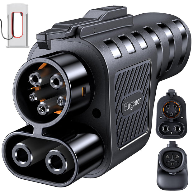 Hugener 2025 NACS to CCS1 EV Charging Adapter for Tesla Supercharger V3/ V4, Max 500A 1000V DC Fast Charging with UL Safety Certified Overheat Protect, Fits Rivian, Ford, GM CCS1 EVs with Vortex Plug